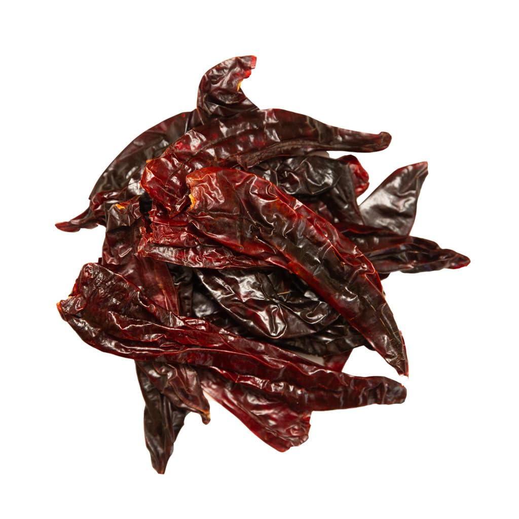 2lb California Dried Whole Chilies Peppers Bulk, Anaheim Chile Food Service by 1400s Spices