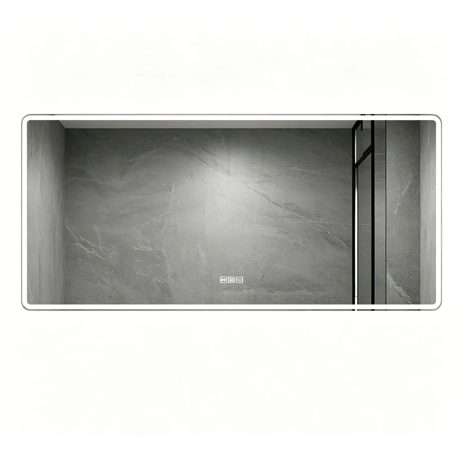 Zlthraustic Frameless LED Bathroom Mirror, 80x60cm Smart Vanity Mirror with Anti-Fog, Human body sensing, Dimmable Light, Explosion-Proof