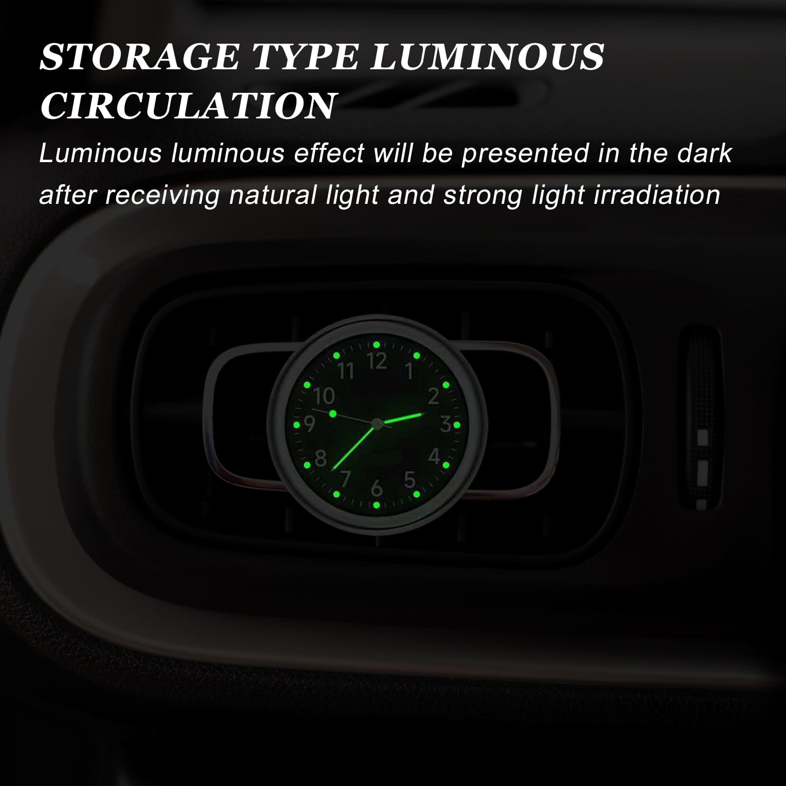 Auto Uhr Armaturenbrett - Kleine Klebeuhr Für Lüftungsschlitze Mit Leuchtfunktion