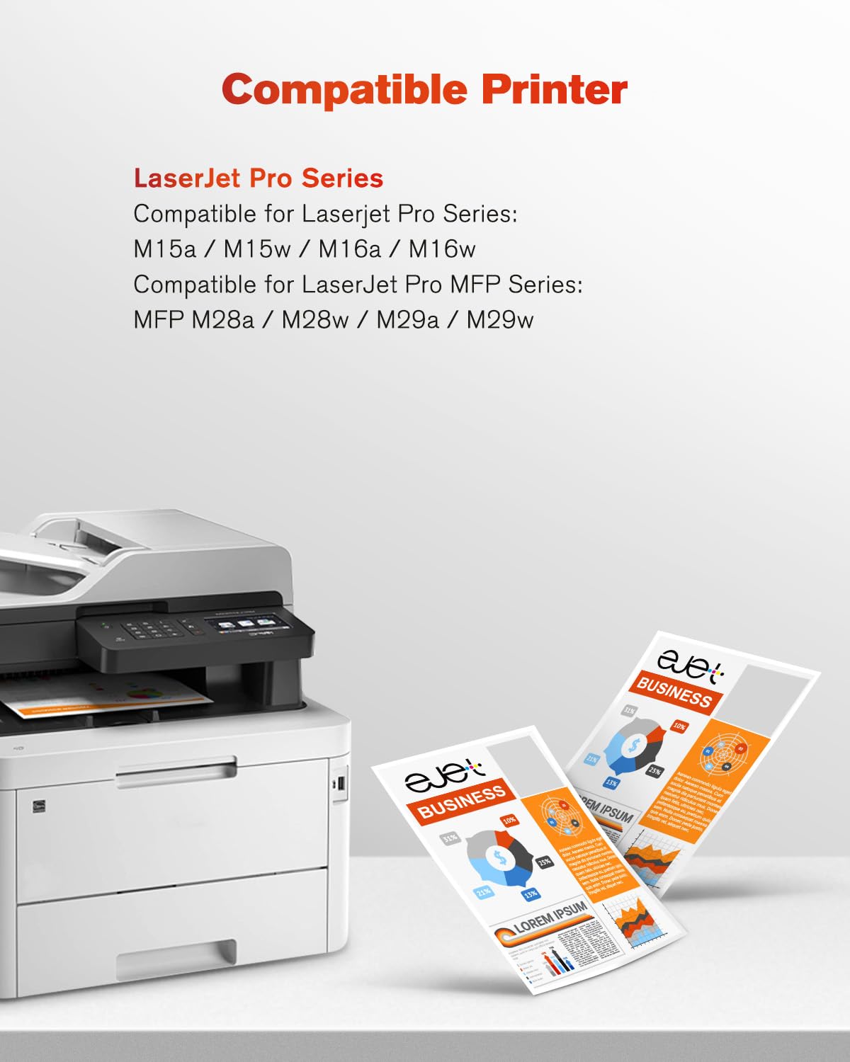 ejet 44A Compatibili per HP 44A CF244A Cartucce di Toner per HP LaserJet Pro M15w M15a M16a M16w LaserJet Pro MFP M28w M28a M29a M29w M28-M31 (Nero, 2-Pack)