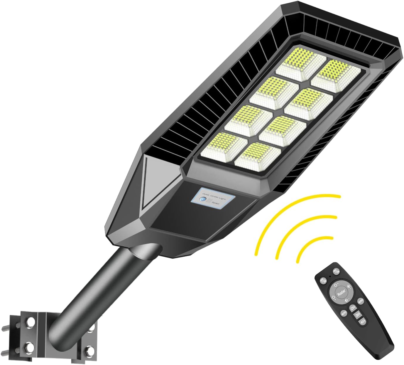 1000W Solar Outdoor Lights Motion Sensor Dusk to Dawn Solar Street Lights Outdoor, 6000K Daylight White Security Led Flood Light for Yard, Garden, Street