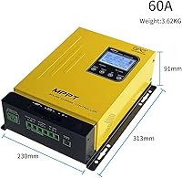 Vista 2 de Controlador de carga solar MPPT de 60 A 12 V 24 V 36 V 48 V regulador de batería automático panel solar de entrada máxima de 150 V