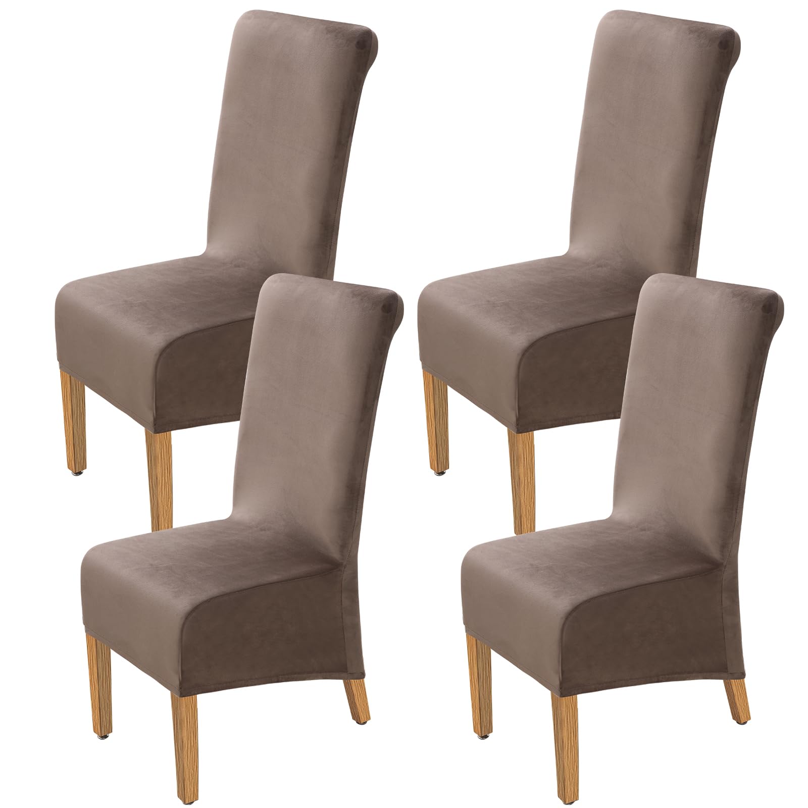 YISUN Velvet Dining Chair Covers, Set of 4 High Back Chair Covers