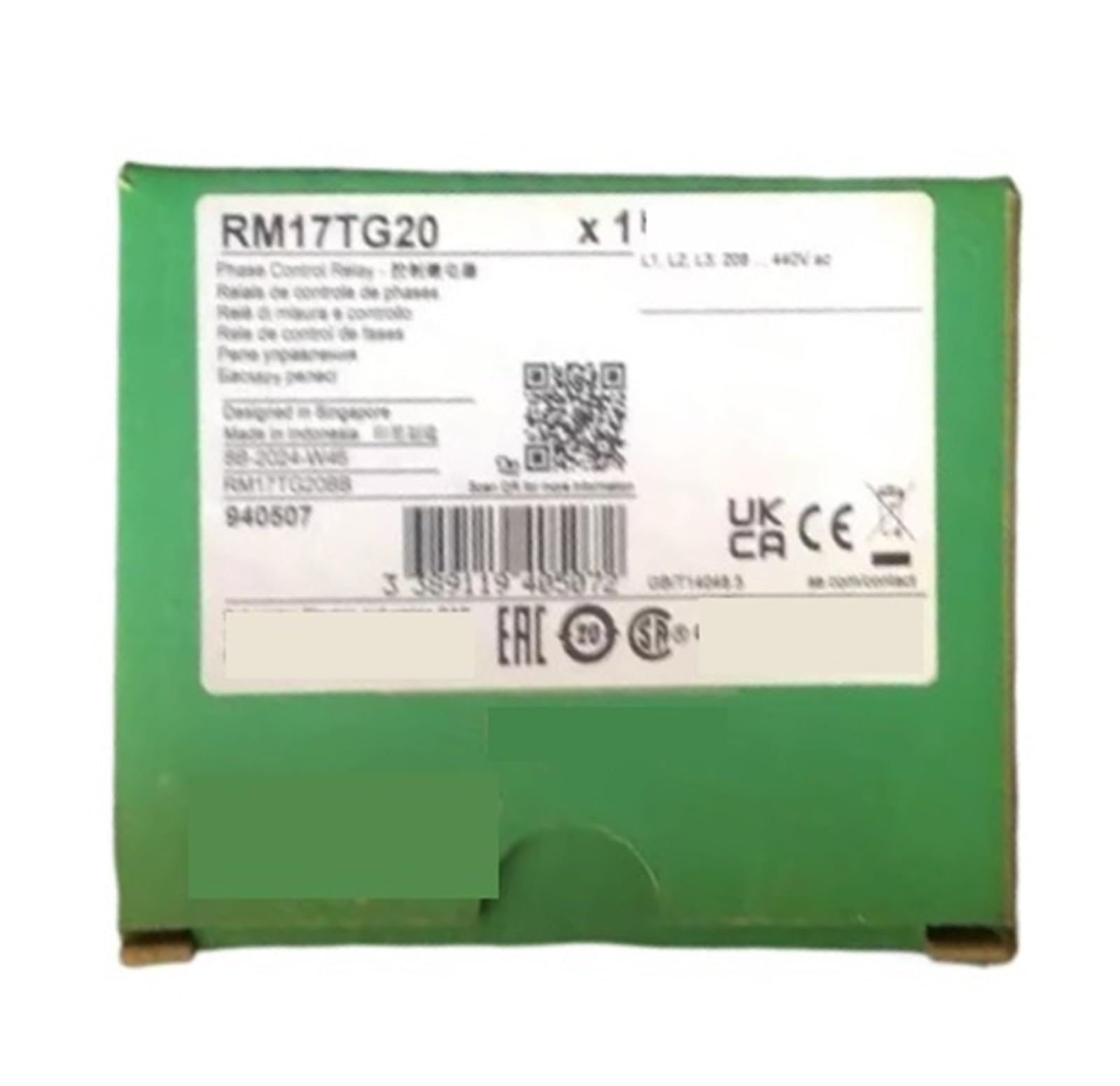 KOSBO Controlador de Potencia trifásico, RM17TG20, relé de Secuencia de Fases, Original