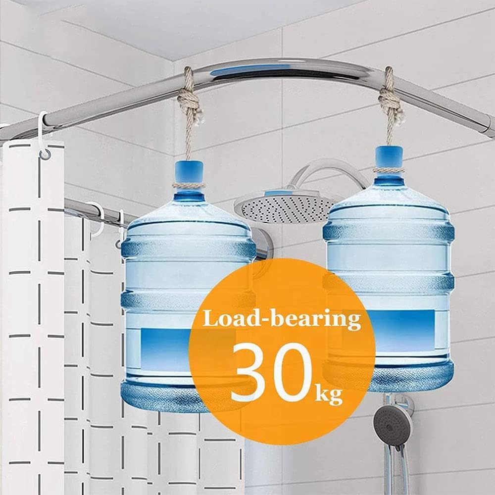 Tringle Angle pour Rideau De Douche en Forme De U, Extensible Réglable Arrondie en Acier Inoxydable Courbée Ajustable Sans Perçage, Argent (Argent, 100x100x100cm)