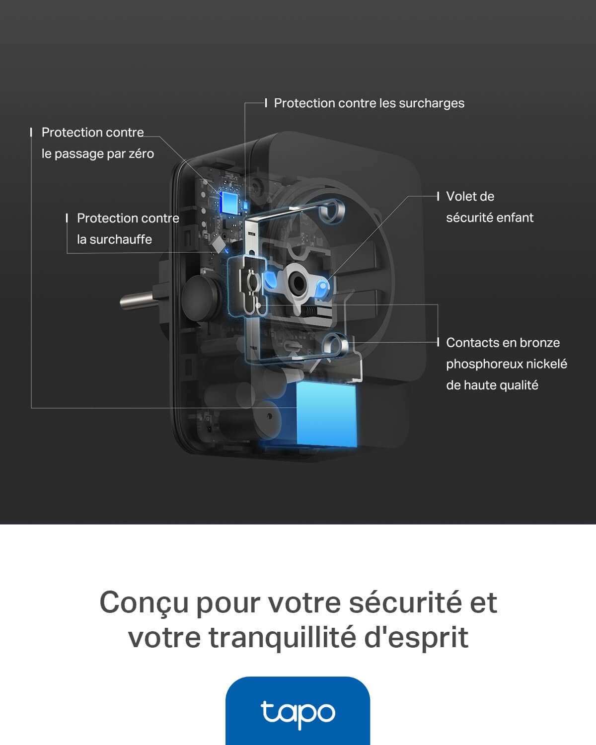 Tapo Prise Connectée Extérieure WiFi Matter, Prise Programmable Extérieure 16A IP54 Étanche, Suivi Consommation Énergie, Commande Vocale/à Distance, Compatible Home Kit, Alexa, Google Home Tapo P410M