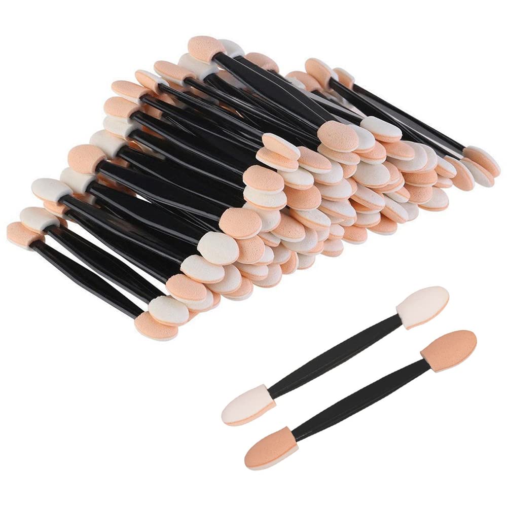 50Pcs Sponge Eyeshadow Brush Applicators Double Sided Eyeshadow Brushes Dual Sided Eye Makeup Applicators Tipped Sponge Oval Makeup Brush for Makeup, Beauty Shop