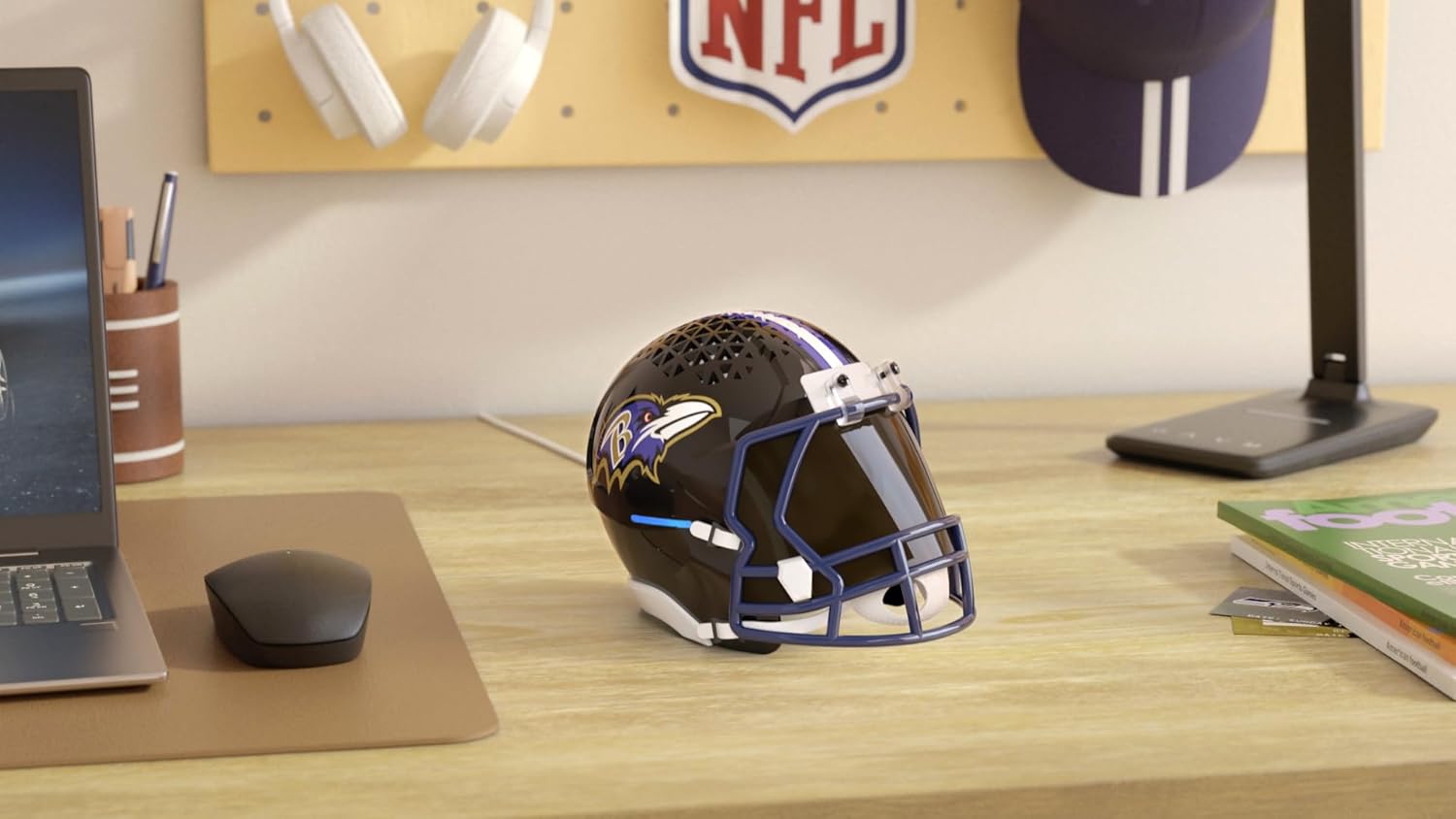 All-New Limited Edition, Officially Licensed NFL Baltimore Ravens Helmet Stand for Amazon Echo Dot (4th & 5th Generations). Device Sold Separately.