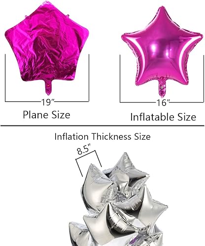 Miniatura 3 de Globos de Mylar de 18 pulgadas de color rosa intenso, globos de helio, globos de aluminio para baby shower, boda, decoración de fiesta de