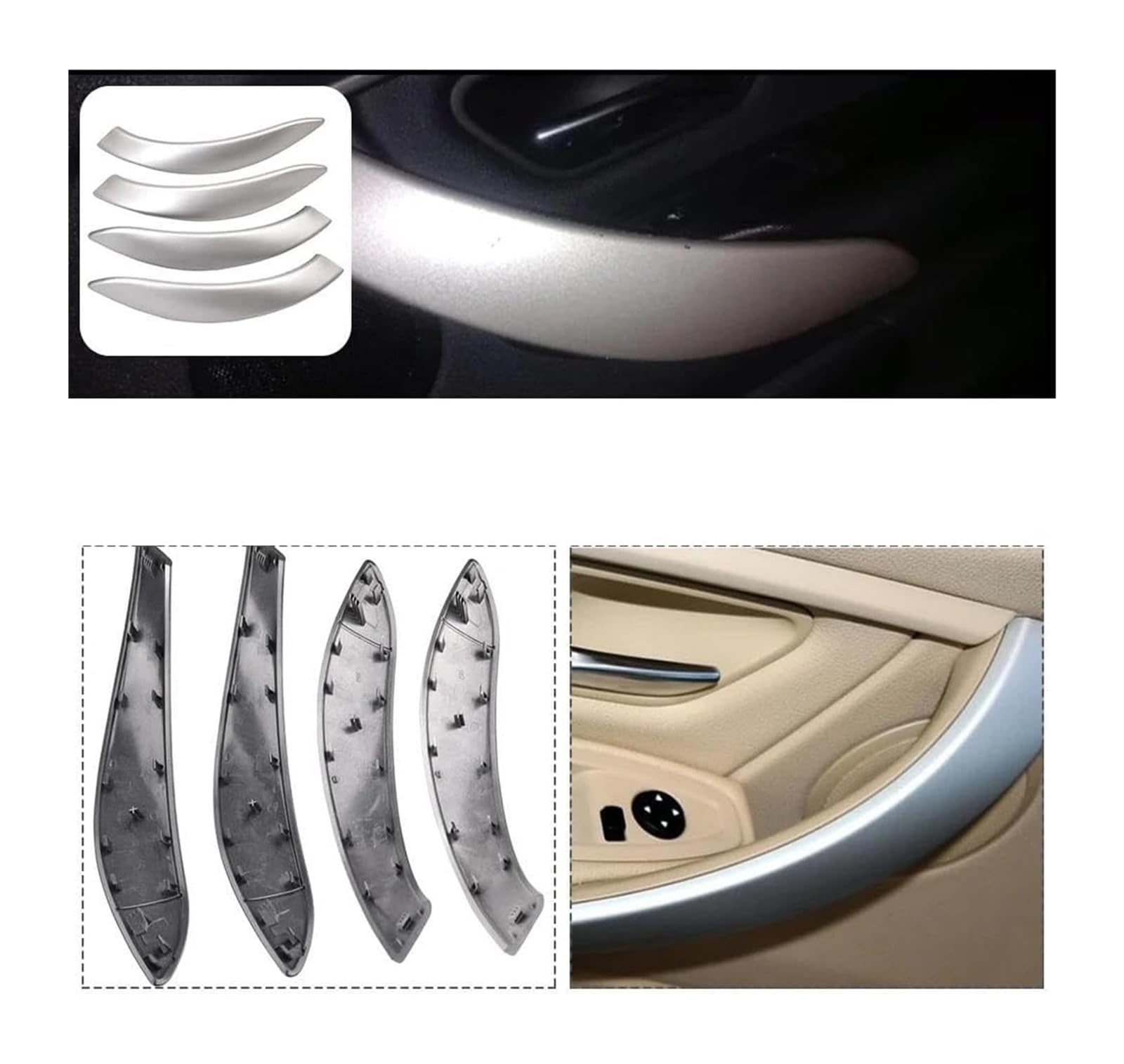 Innengriff Tür Kit Für 3er 4er M3 M4 F30 F34 F36 F32 F33 F80 F82 F83 Innentür Carbonfaser-Zug Mit Griff Außenverkleidung(Carbon Fiber)