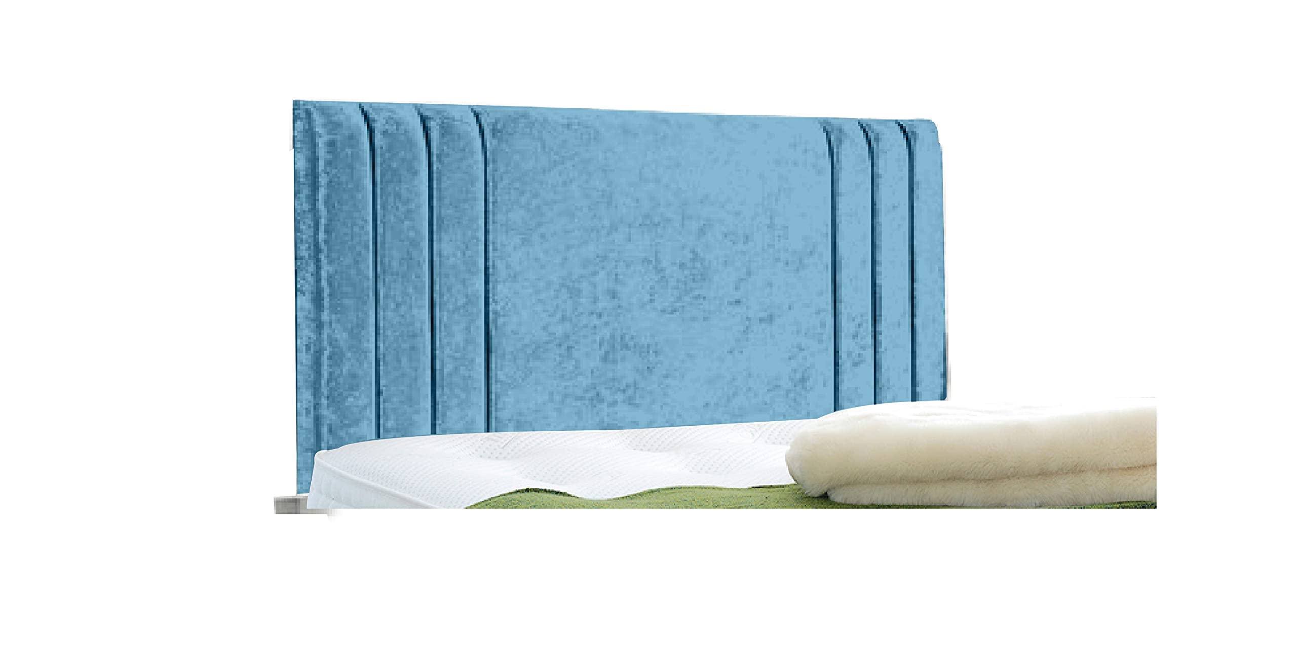Affordable Contemporary Rio Headboards in Elegant Crushed Velvet (4FT Small Double- Height 24", Teal)