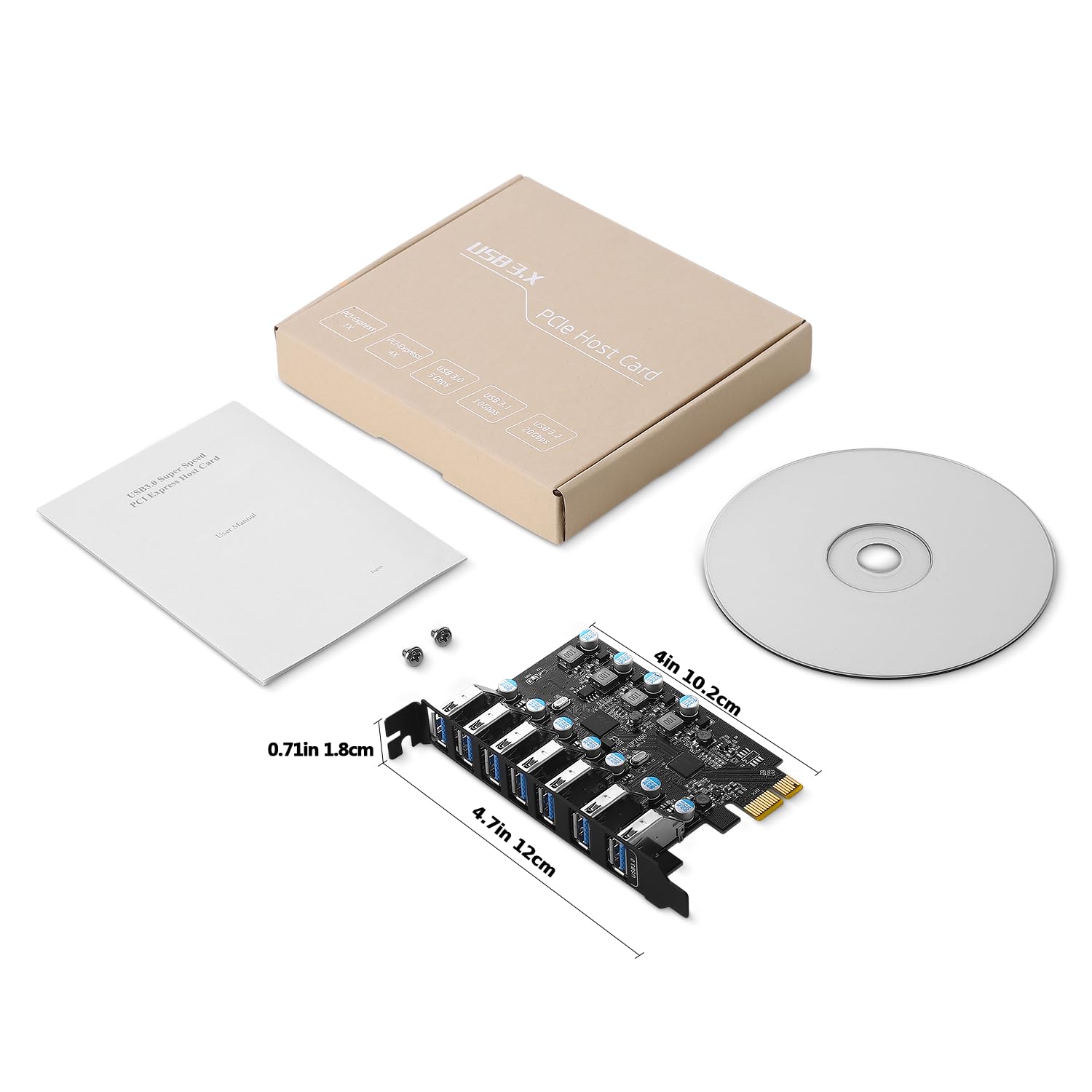 Tarjeta de expansión USB 3.0 PCIe de 7 Puertos, PCI Express USB Añadir en Tarjeta 5Gbps USB 3.0 PCI Express Tarjeta de expansión para PC de Escritorio Windows XP/Vista 7/8/8.1