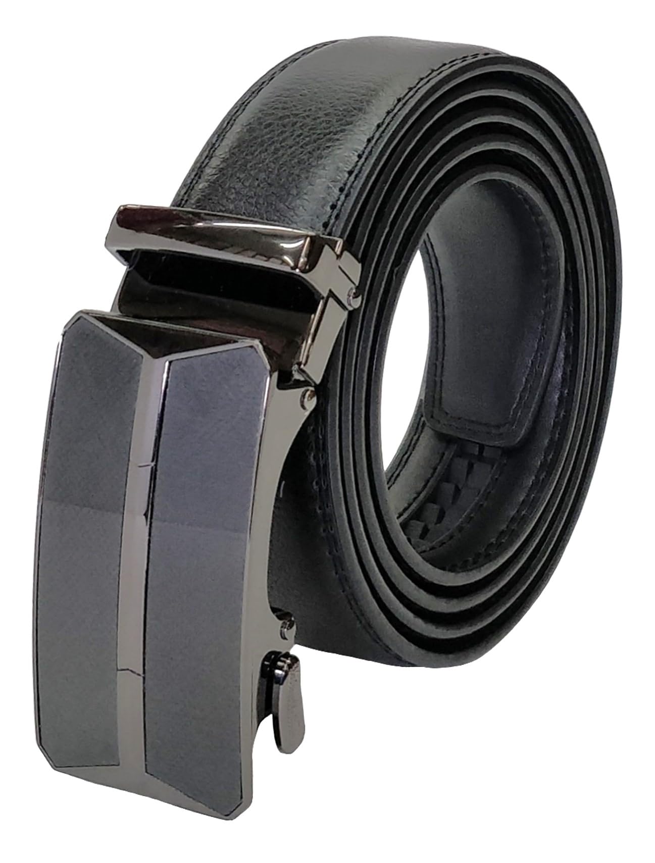 kingmanMens Autolock Leather Belt - Ratchet Dress Belt with Auto Lock for Perfect Fit