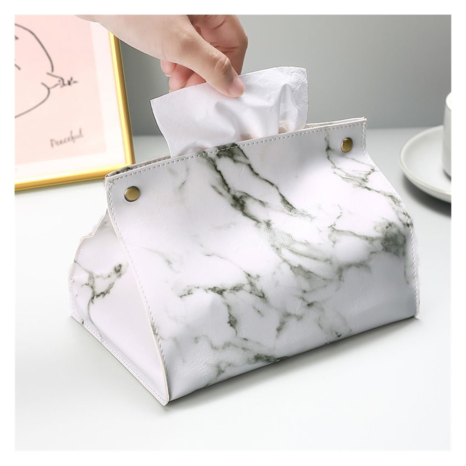 Amazon｜シック ティッシュケース ボックス コンテナ PU レザー 大理石