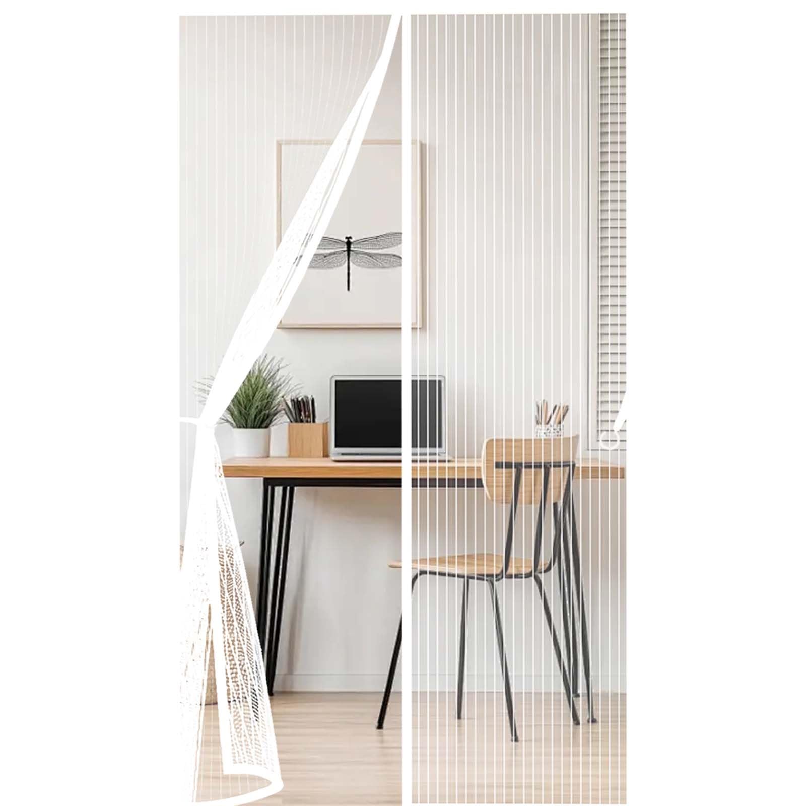 Feijdon White Magnetic Screen Door 160 X 225 Cm Durable, Keeps Bugs Out, Kid And Pet Friendly Anti Mosquito Fly Curtain Door Screens Nets Hundreds Of Sizes, Lets Fresh Air In,