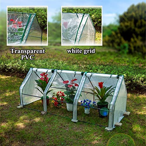 Mini serre de fleurs portable blanche 180x90cm protection gel - 5