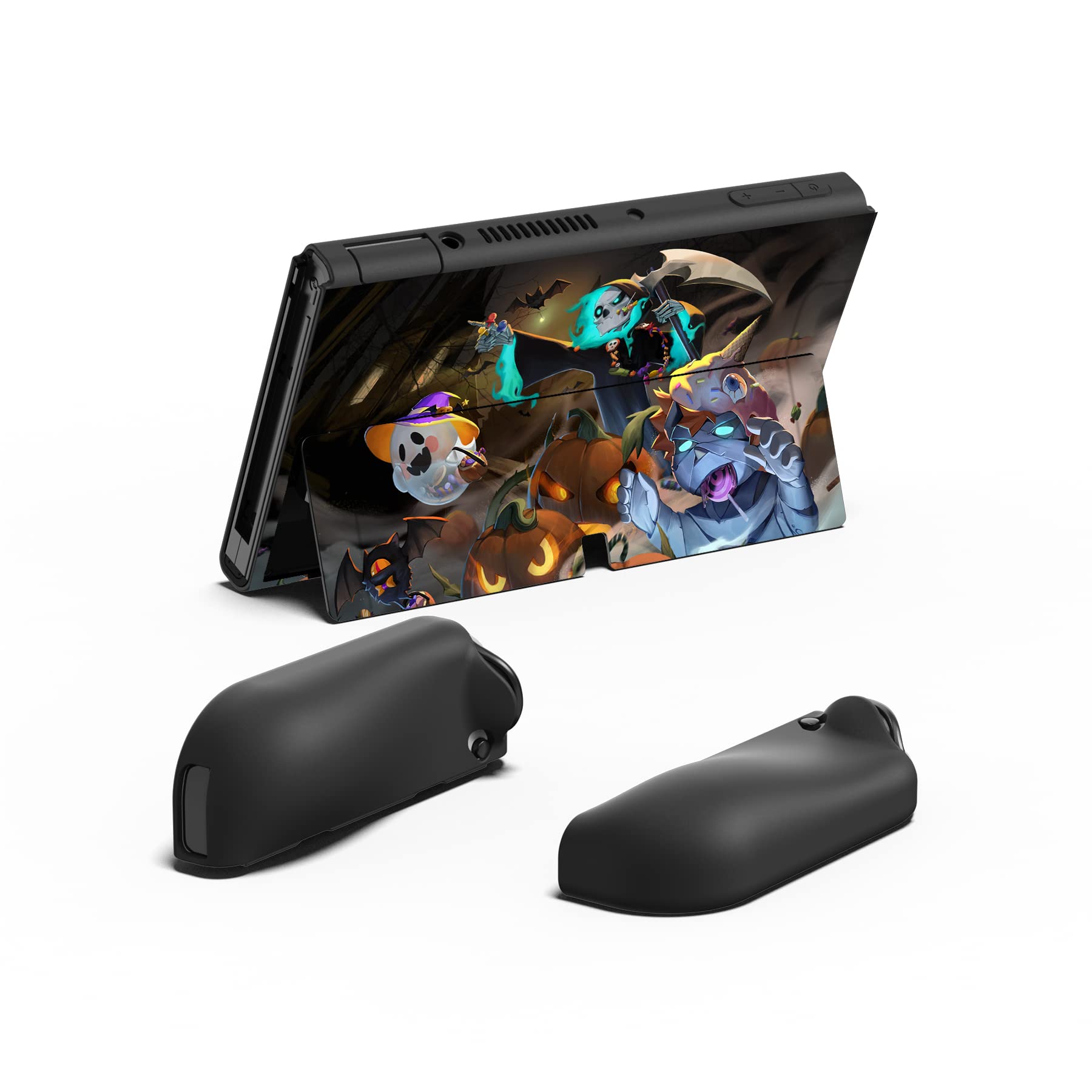 PlayVital ZealProtect Coque de Protection Souple pour Nintendo Switch OLED, Coque de Protection Flexible Joycon pour Switch OLED avec Capuchons de Pouce et Capuchons de Bouton ABXY Direction –