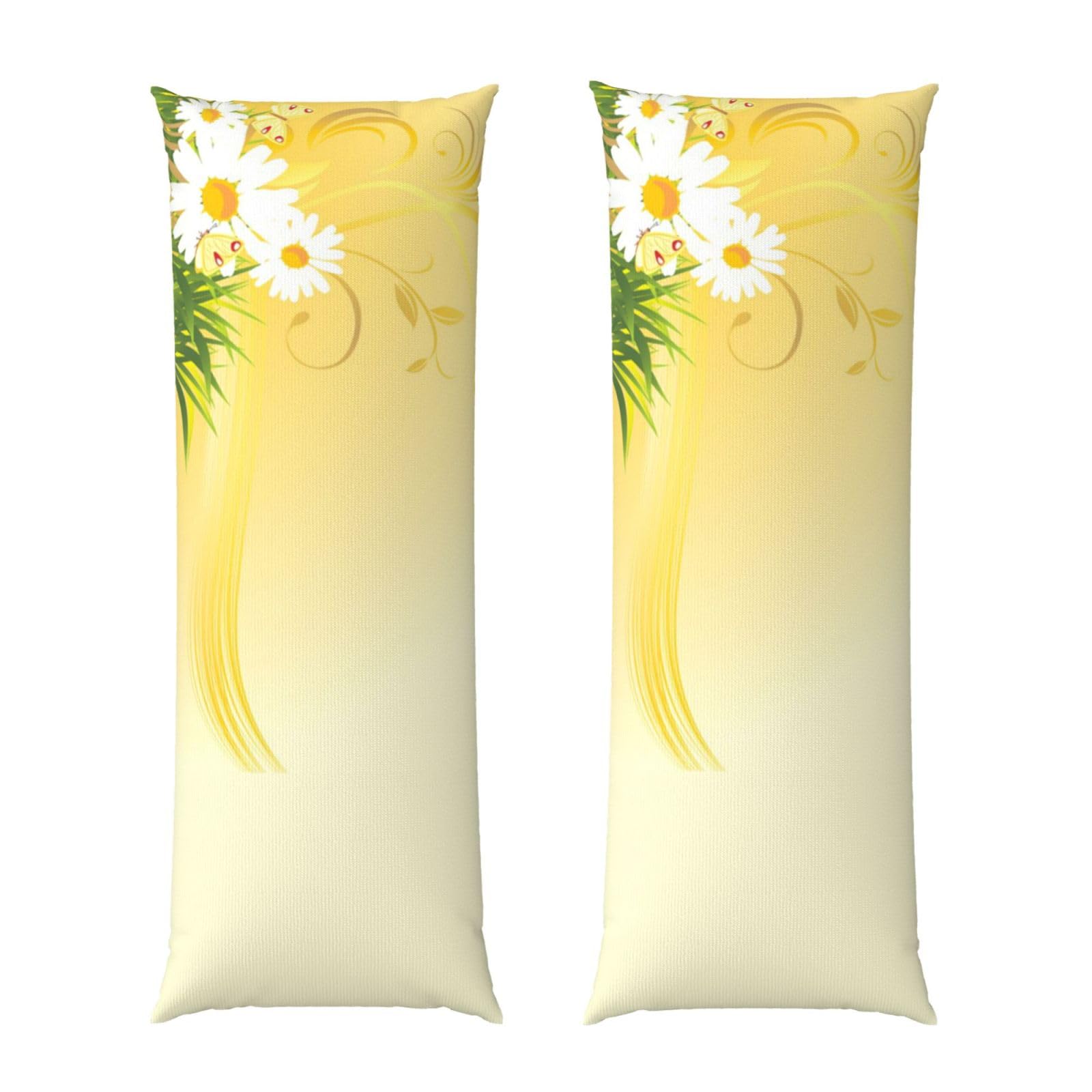Taie d'oreiller 50x137 cm grand confort imprimé floral camomille résistant