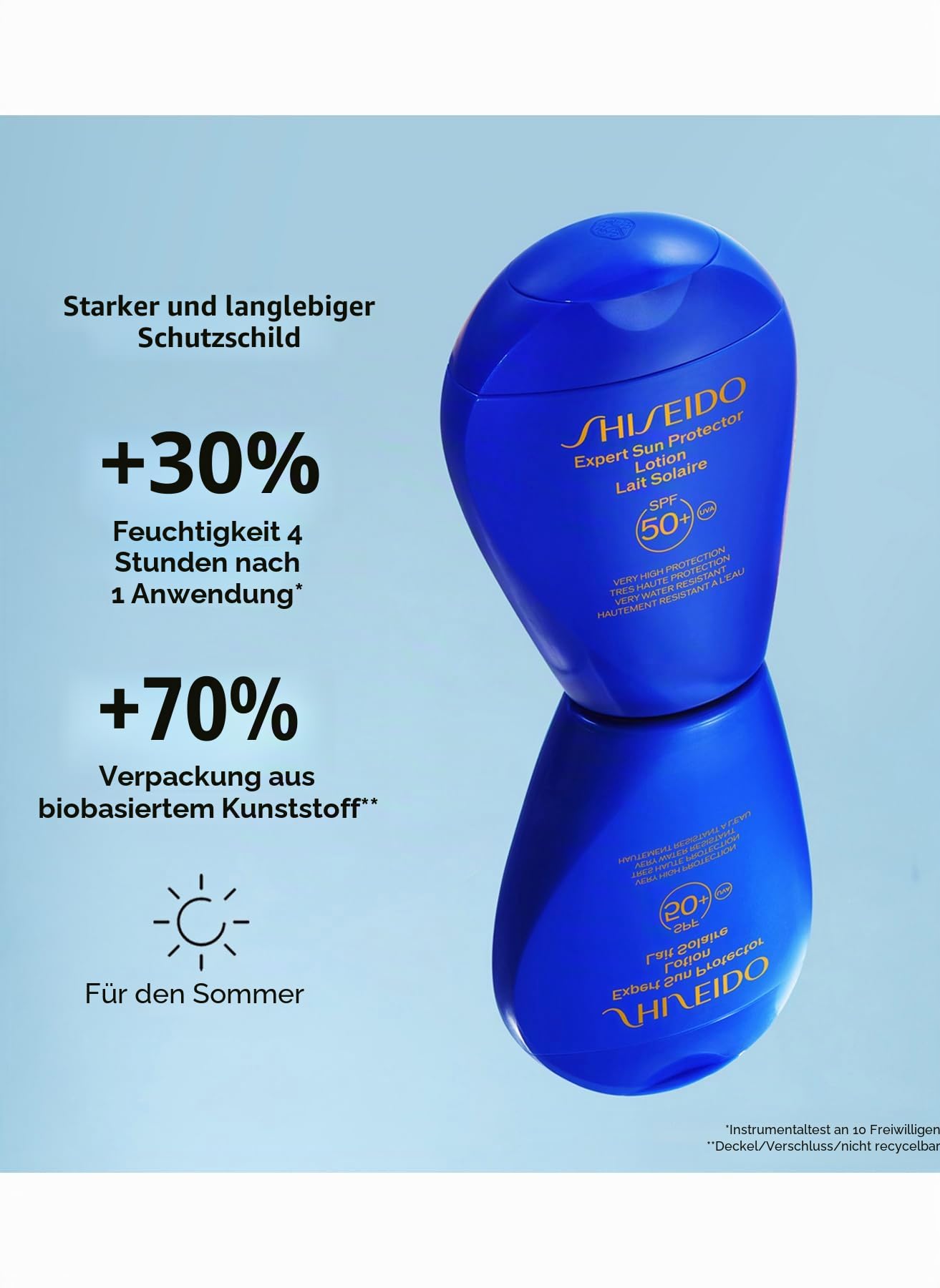 Shiseido Expert Sun Protector LSF 30, Sonnencreme für Gesicht und Körper, 300 ml, wasserfest, mittlerer Schutz, leichte Formel