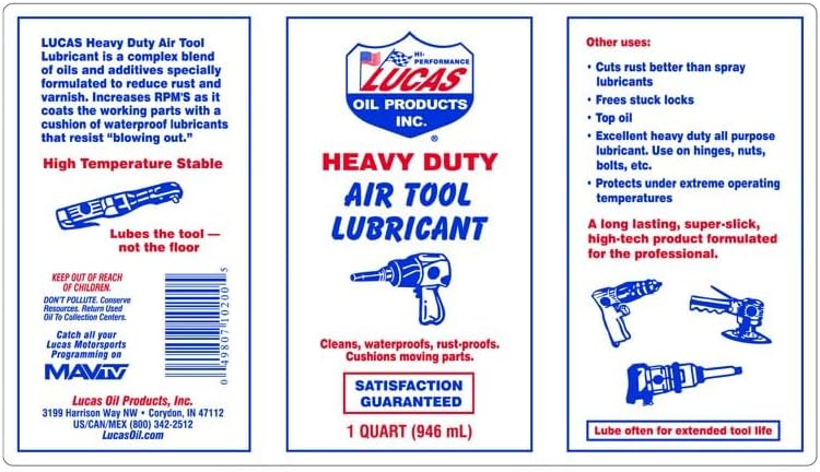 Miniatura 2 de Lucas Oil Lubricante para herramientas neumáticas 10200, 1 cuarto de galón (paquete de 12)