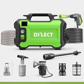 Dylect Ultra Clean High Pressure Car Washer Pump, 1400 Watts Motor, 120 Bars Pressure, 6.5L/Min Flow Rate, 5m Outlet Hose, Portable, for Bike and Home...