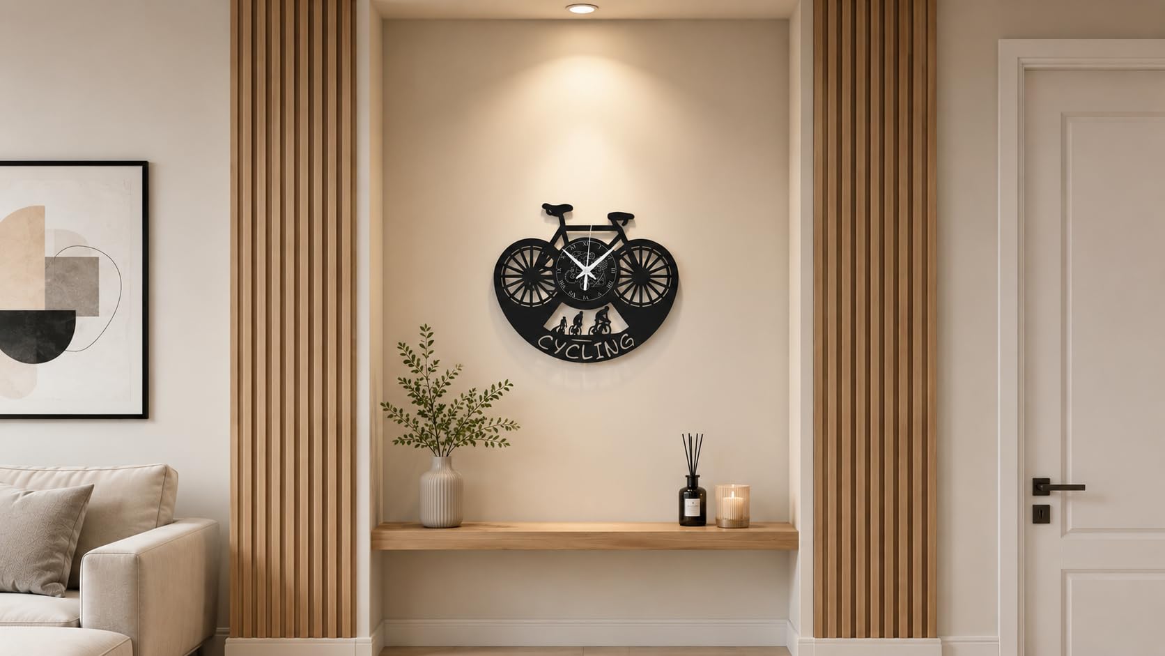 Zegar ścienny Sport Rower Jazda na rowerze Cycling Winyl Rower górski Prezent dla entuzjastów sportów rowerowych