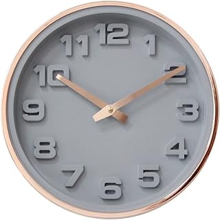 yaoqijie Reloj de pared 3D de oro rosa, relojes de cocina, sala de estar grande, mecanismo de dormitorio silencioso, reloj for decoración del hogar, regalo SC576 lasting ( Color : C , Size : 12 inch )