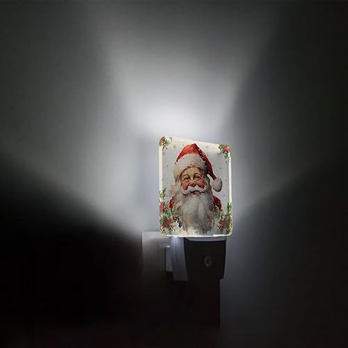 Miniatura 3 de Luces nocturnas de Navidad enchufables a la pared, luz nocturna vintage de Santa Claus con sensor de luz del atardecer al amanecer, luz nocturna LED