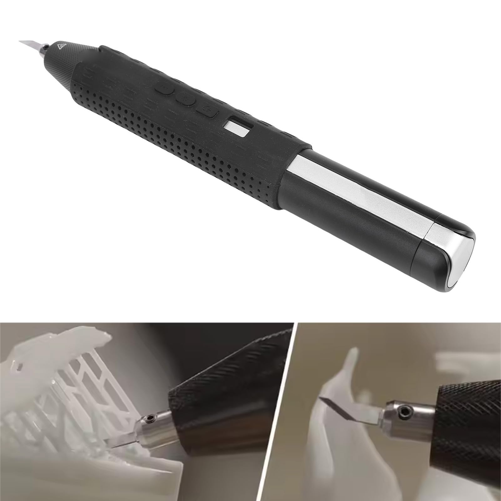 Fafeicy Cutter Ad Ultrasuoni 40kHz con Luce LED 3 Modalità di Potenza 24pcs TIPS per Legno Pelle PVC Stampato 3D