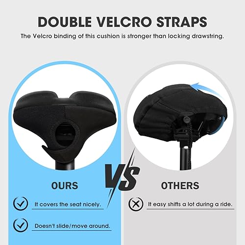 Miniatura 3 de Meencool Funda de asiento de bicicleta cojín de asiento de bicicleta para hombres y mujeres funda de asiento de bicicleta acolchada de gel para