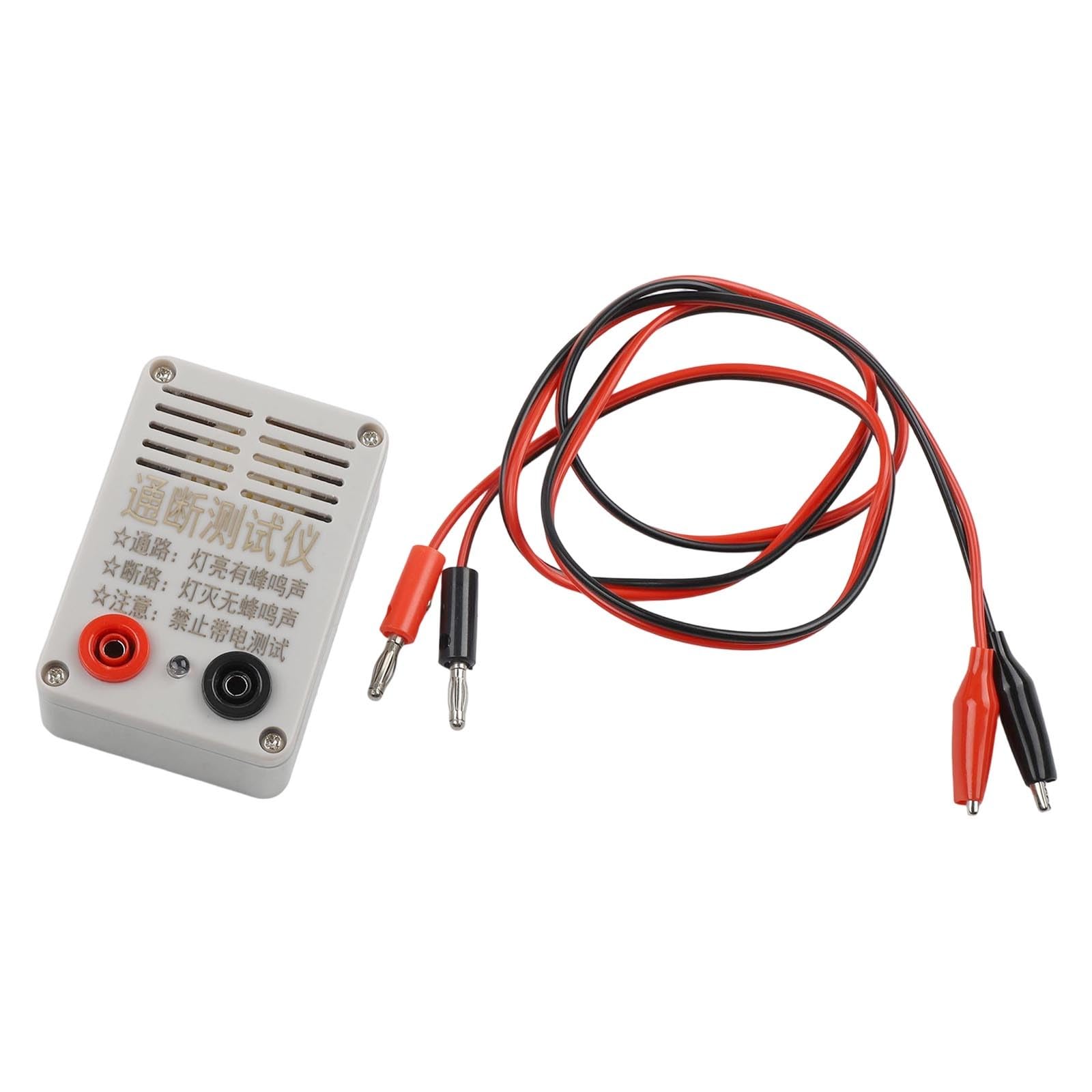 Testeur de continuité, testeur de fil, vérificateur de câble, alarme sonore 9 V, indicateur visuel LED, pour électricien, réparation de bricolage, blanc