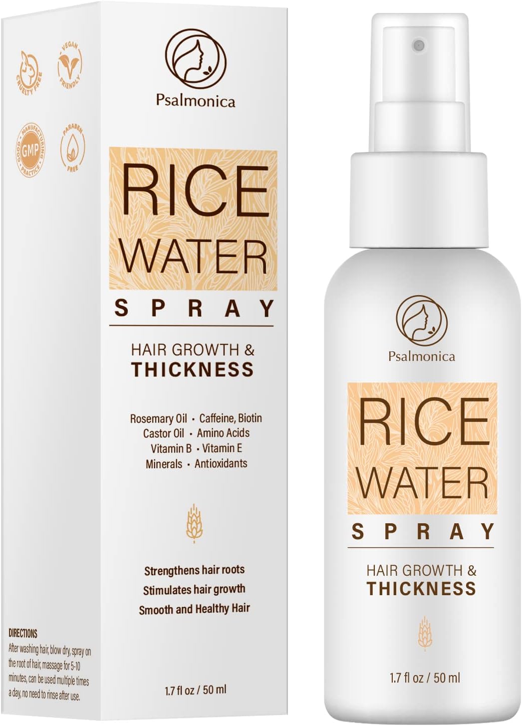 Psalmonica Rice Water for Hair Growth, Hair Growth Serum with Rosemary Oil for Hair Growth, Hair Growth Oil, Hair Growth Shampoo, Hair Loss Treatments for Women and Men, Rice Water Spray.