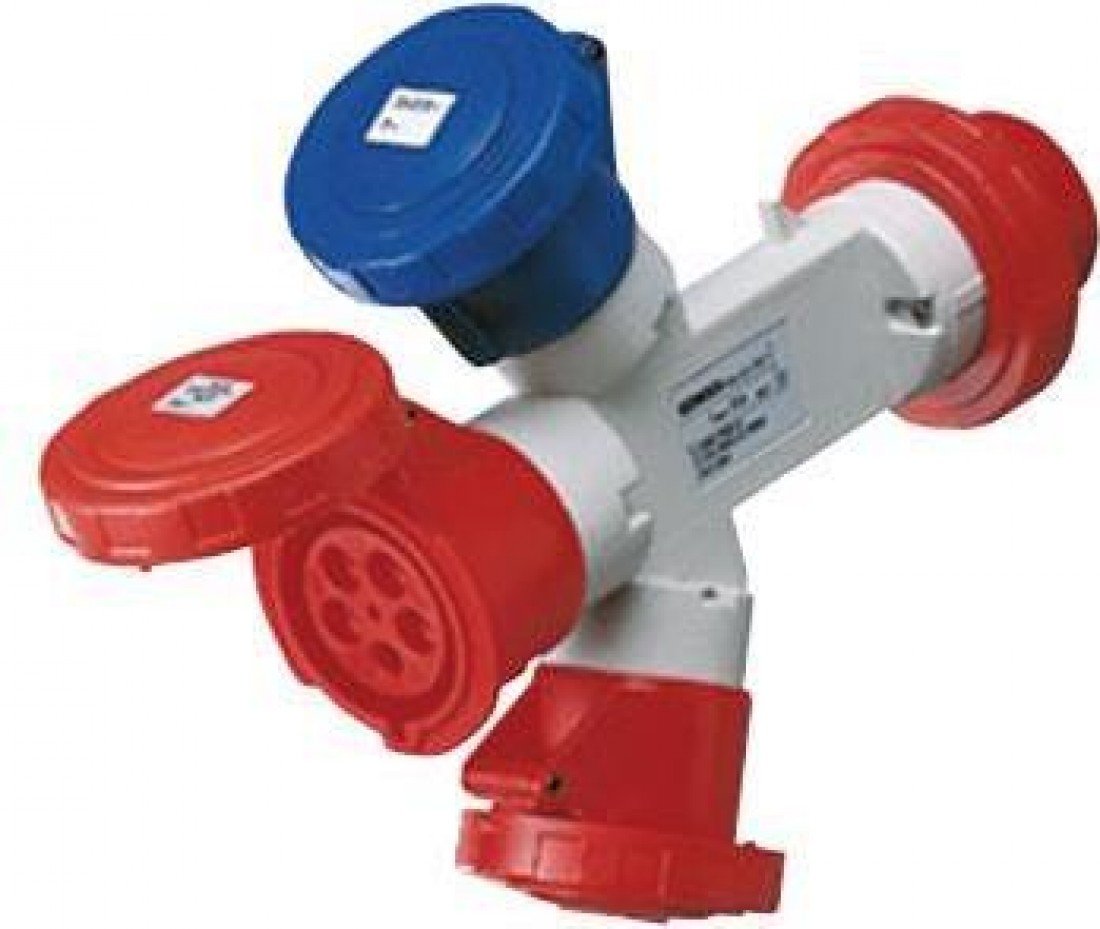 Fiche électrique accoppiata Gewiss gw64061 32A 3P+N+T pour installations triphasées