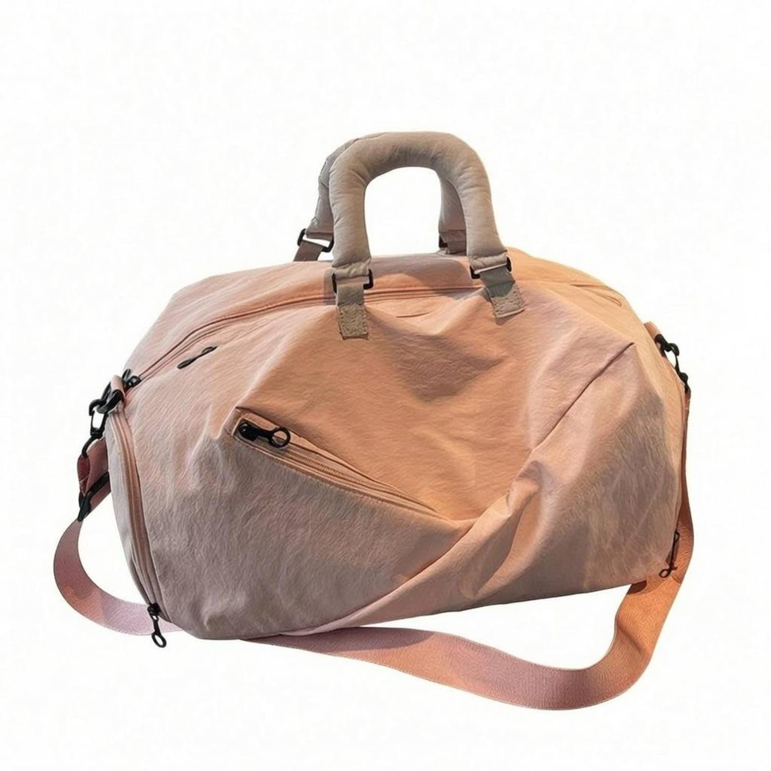 URJIX™ Lightweight Travel Duffel Bag Woven Material Sports Pink | Main Storage Carry Options Everyday Pink-image-0