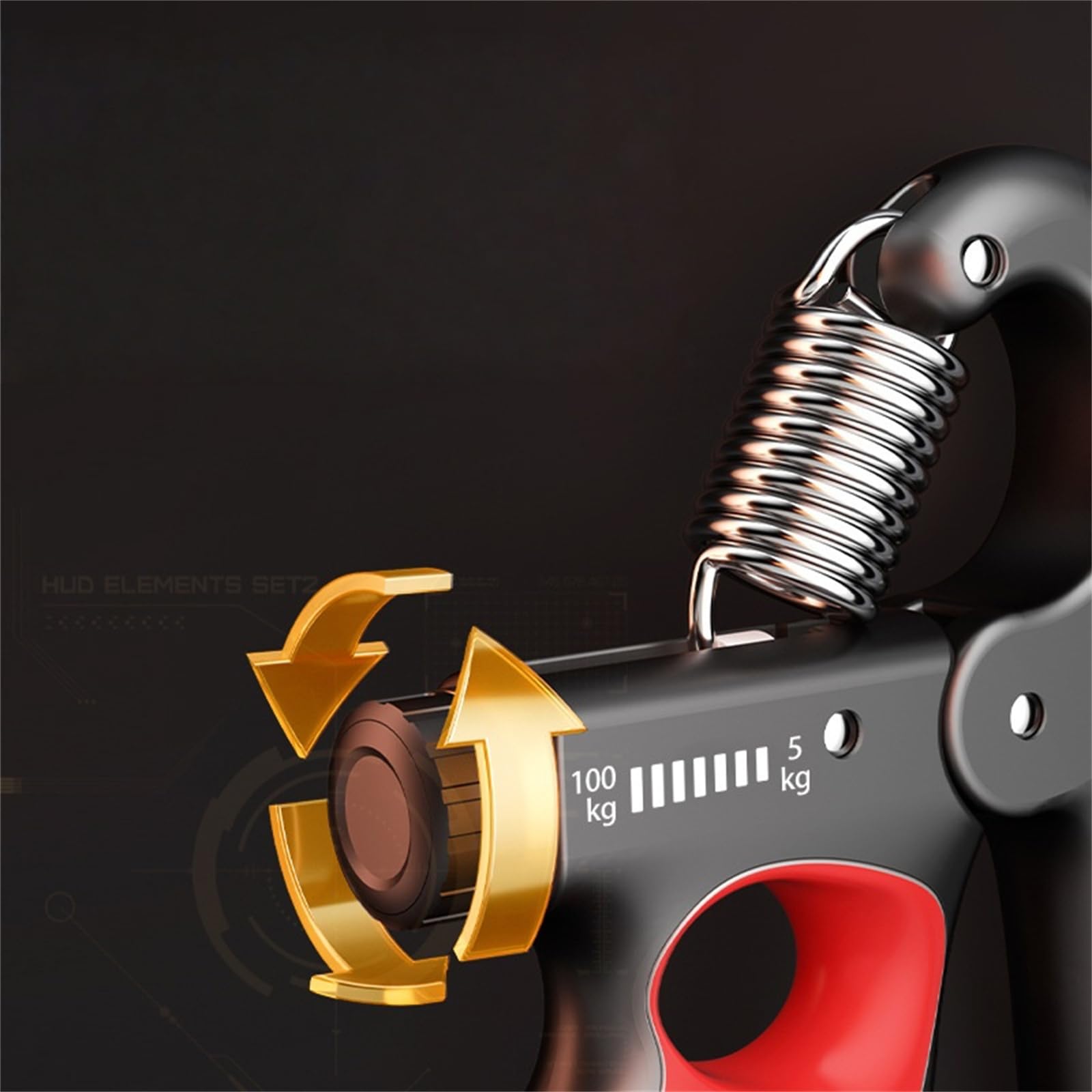 Handgrifftrainer mit Zähler 5–100 kg verstellbar – Unterarm und Handgelenktrainer für Krafttraining, Klettern, Fitness und Stressabbau