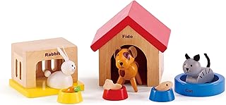 Hape Family Pets Wooden Dollhouse Animal Set