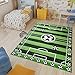 Produktbild TAPISO Kinder Teppich Kurzflor Kinderteppich Spielteppich Fußballfeld Fußballplatz Muster Grün Schwarz Kinderzimmer ÖKOTEX 300 x 400 cm