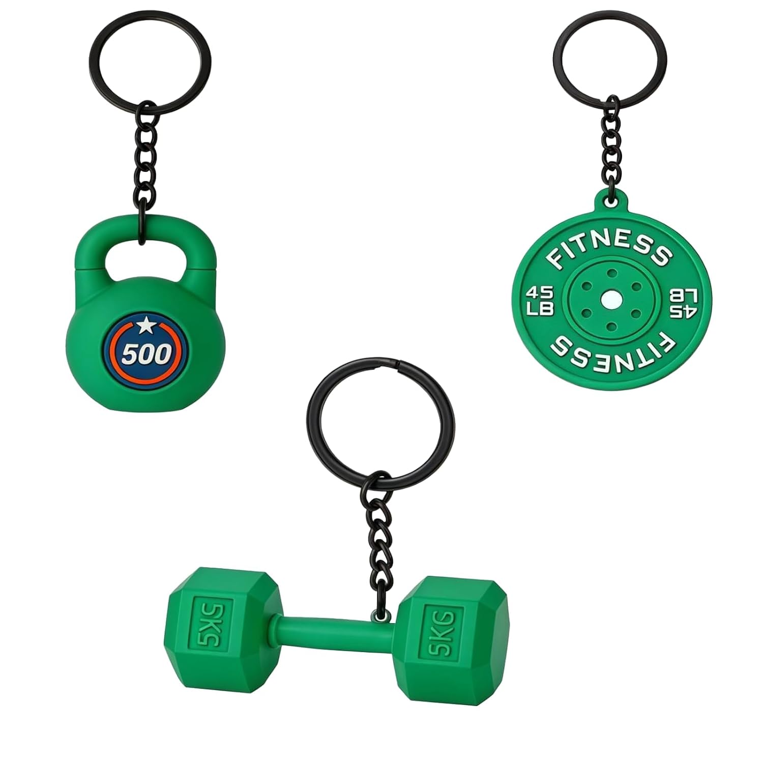 3PCS Key Chain for Car, Gym Keychain Set for Men, Unique Fitness Gear Keychain, F1 Keychains for Bike, Car Gadgets Accessories