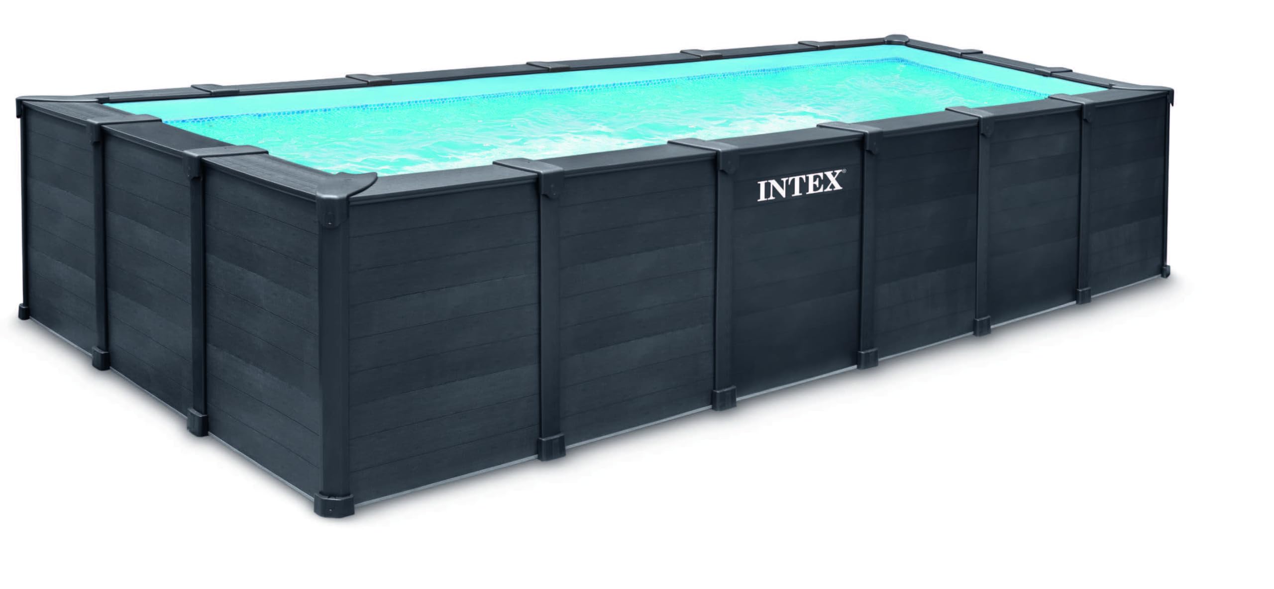 Intex Piscine tubulaire rectangulaire Kit Graphite 6x3x1,24 m avec accessoires