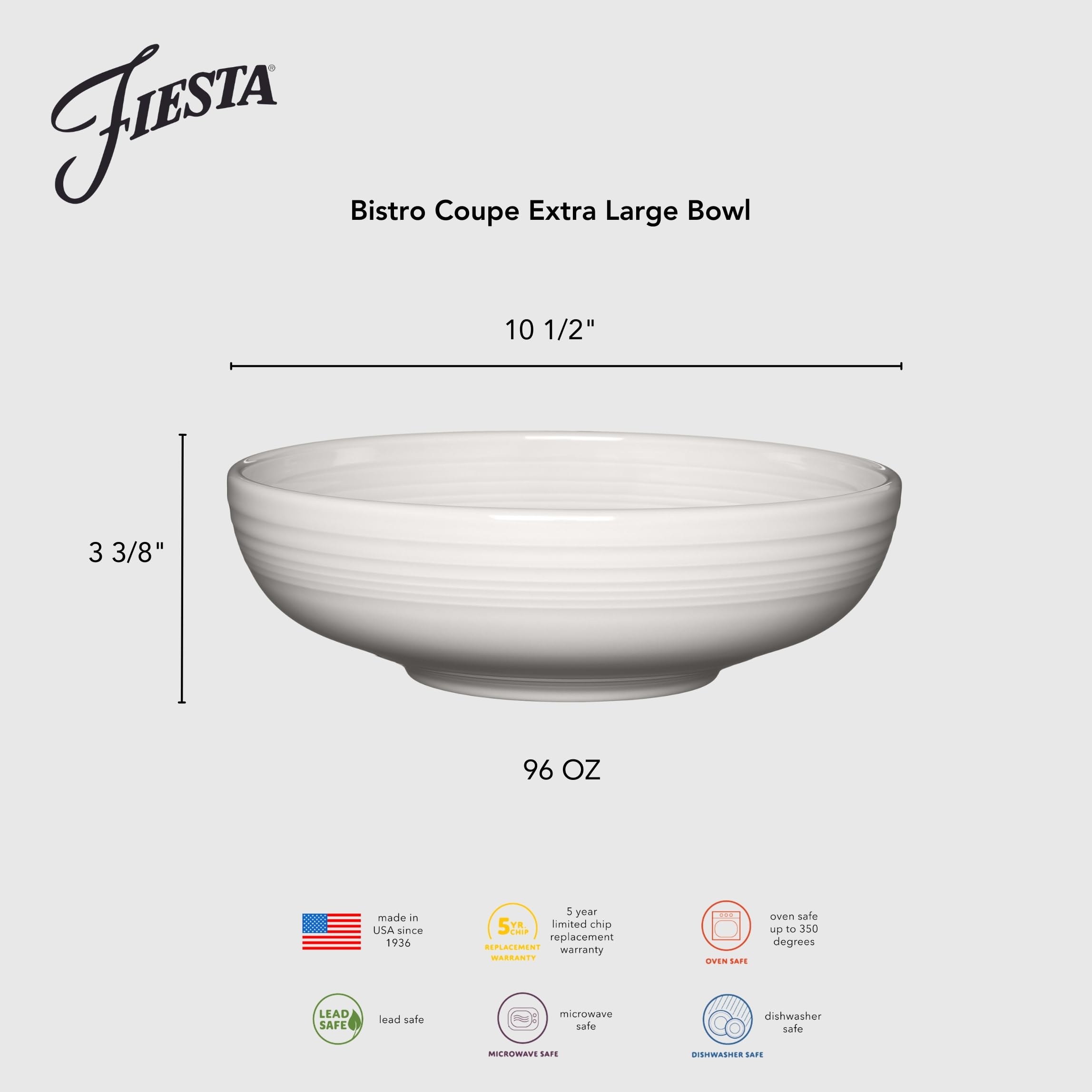 Fiesta Bistro - Cuenco para servir 96 oz blanco