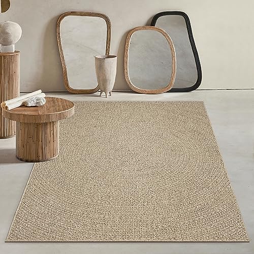 Mias Teppiche Kinsley Natural Jute Indoor Outdoor Rug Weather Resistant Patio Garden Rug Mias Teppiche Kinsley Natural Jute Indoor Outdoor Rug Weather Resistant Patio Garden Rug