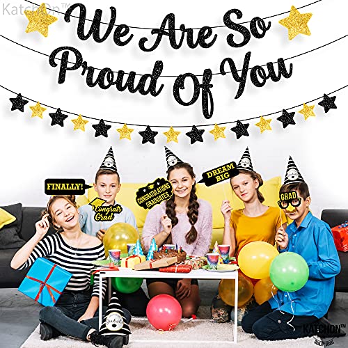 Image of Graduation Decorations 2026 - Glitter, 10 Feet, No DIY, We are So Proud of You Banner, Congrats Grad Banner for Class of 2026 | Congratulations Decor for 2026 Graduation Decorations - KatchOn