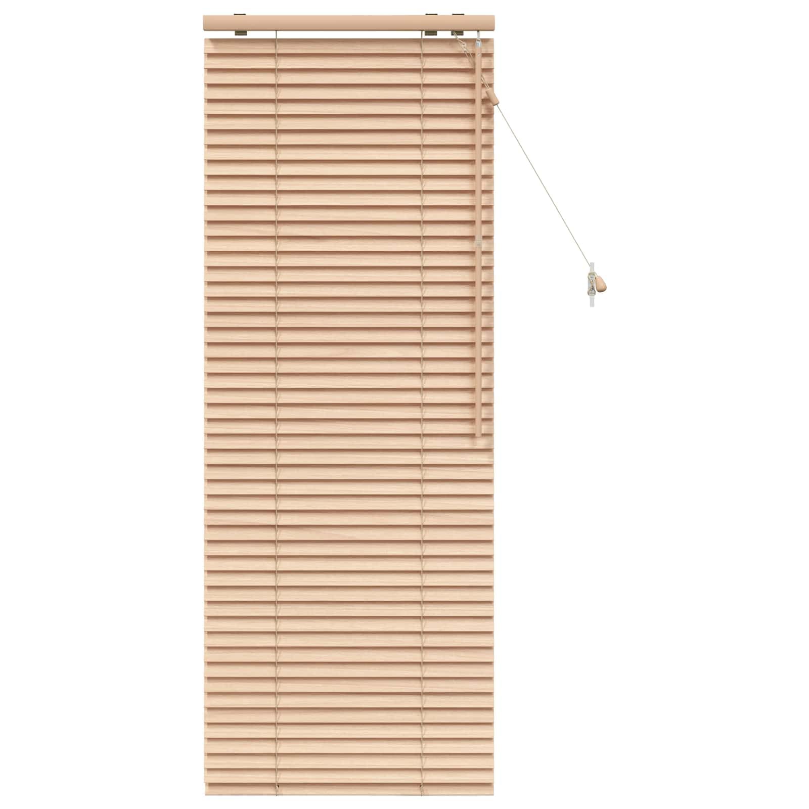 Persiana de madera de roble con láminas de 35 mm macizas para regular la luz en ventanas