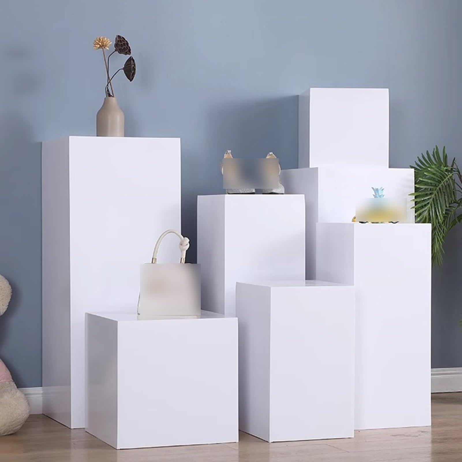 Présentoir sur Socle pour gâteaux, mannequins, Chaussures et Fleurs - 30 x 30 x 100 cm - Plateforme de scène pour Mariages, événements et boutiques de Mariage - Socle de présentation polyval