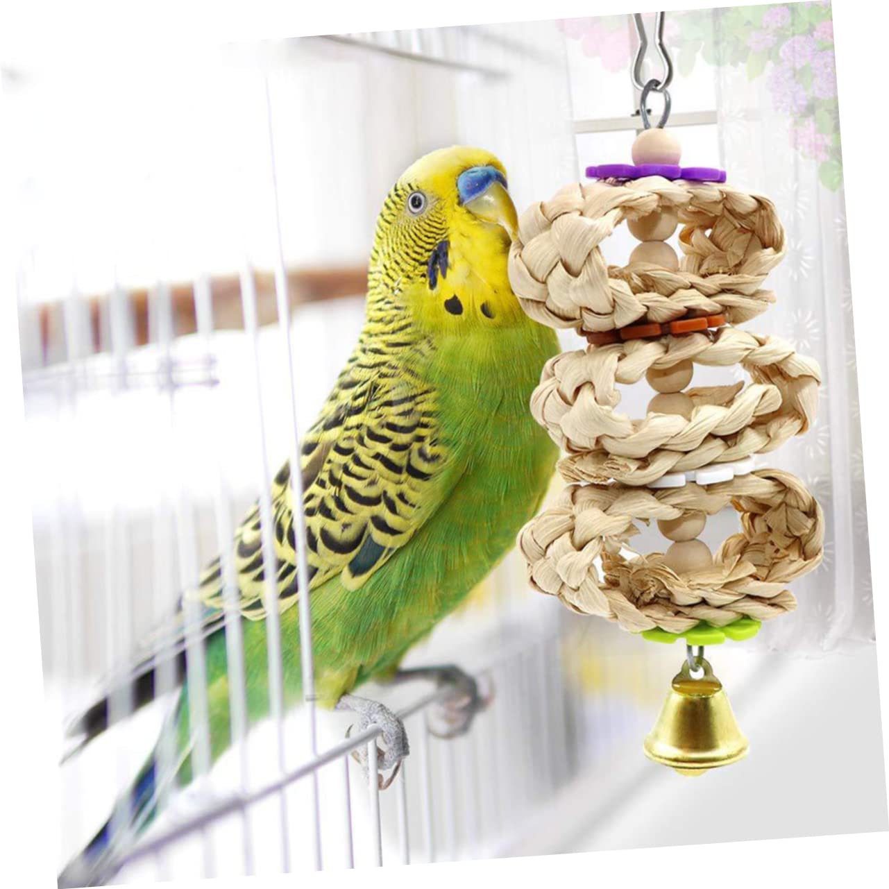 DOITOOL 2juegos Escalera De Madera para Pájaros Juguete Masticable para Periquitos y Cacatúas para Ejercicio y Descanso Jaulas Materiales De Fácil De Colgar