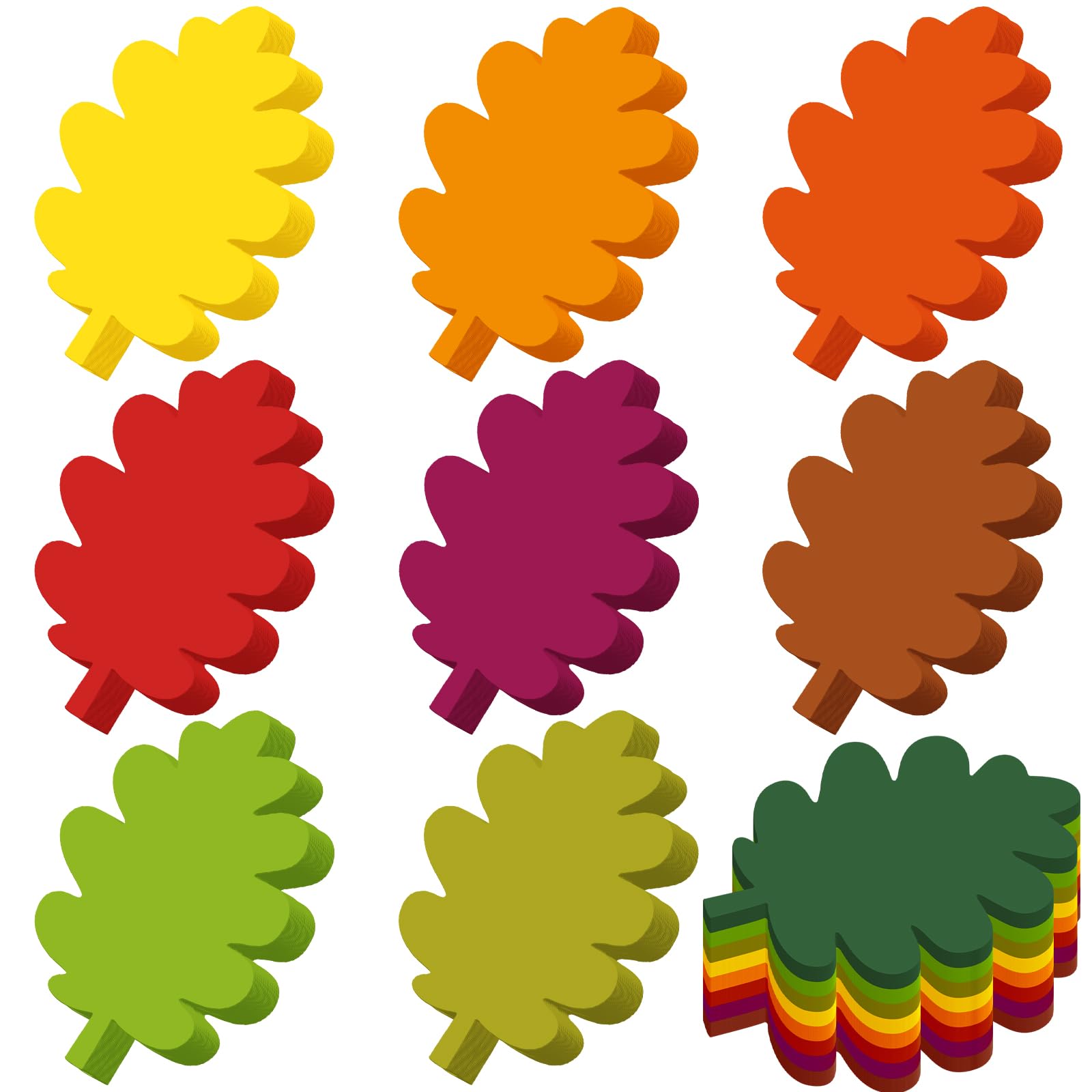 600 Pcs Oak Leaf Paper Bulletin Board Cutouts, 1.97'' x 1.18''