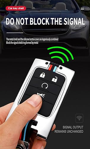 Miniatura 6 de ontto Protector de llavero apto para Cadillac ATS CTS DTS XTS SRX STS Escalade cubierta de llave de coche, plateado