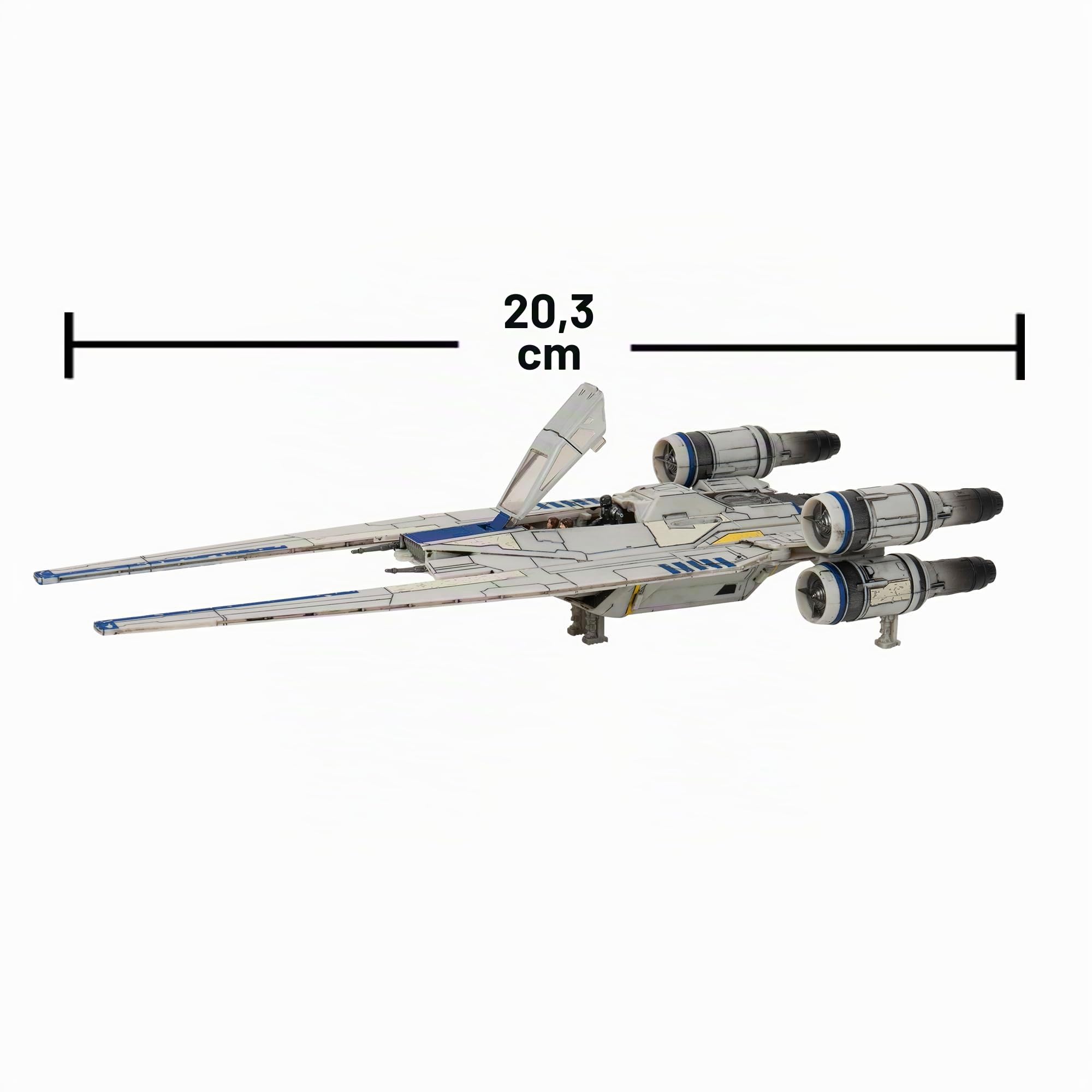Star Wars Micro Galaxy Squadron U-Wing Starfighter - Vehículo de 12 Pulgadas con alas Plegables, bahía de Tropas, Pistola de Francotirador y Tres Accesorios de microfiguras de 1 Pulgada