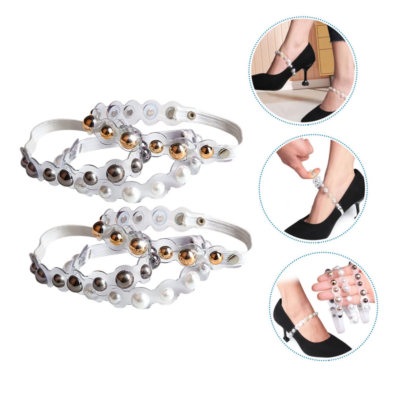 minkissy 12paia Fasce Caviglia Regolabili Per Scarpe Cinturini Elastici Antiscivolo Per Accessori Per Scarpe e Pratici