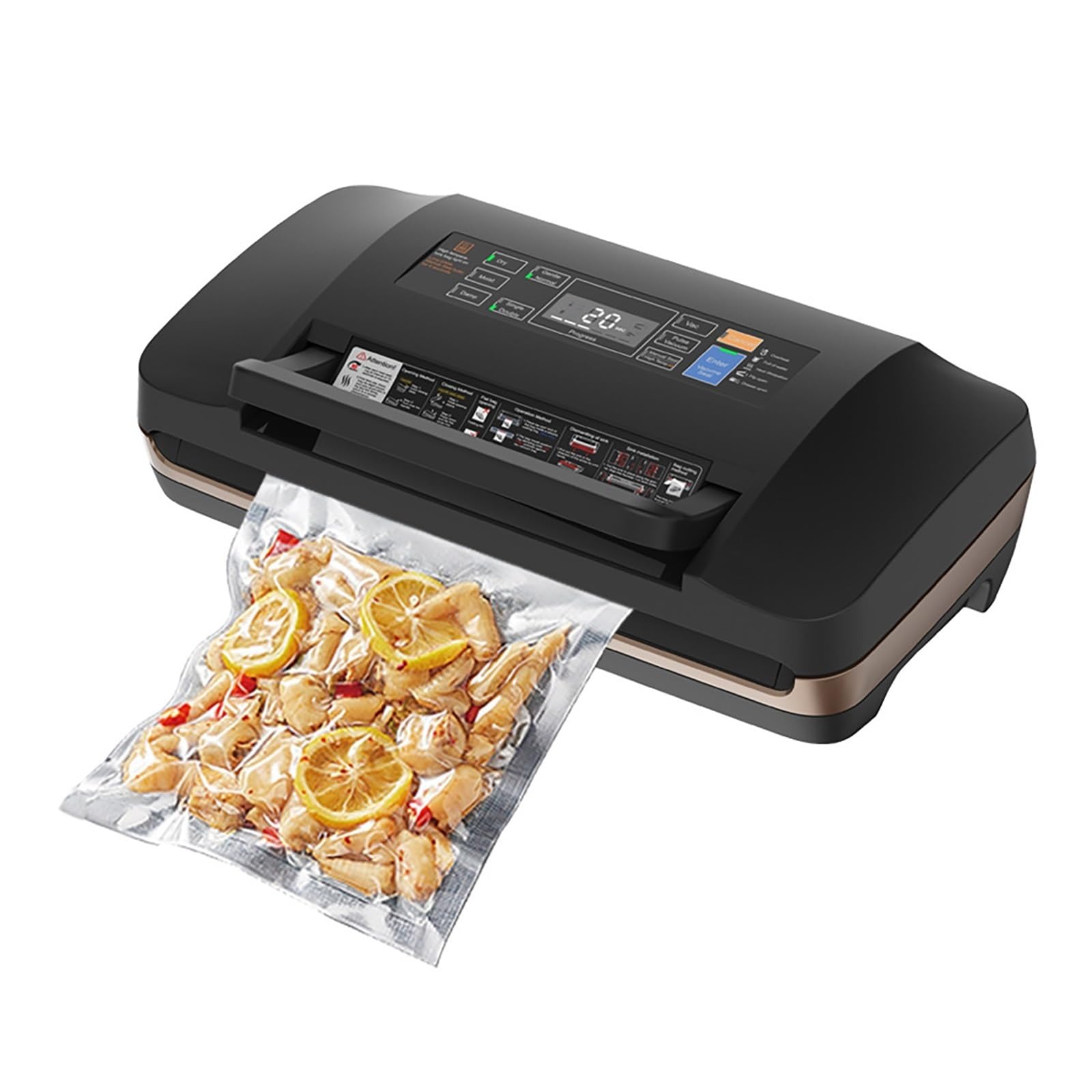 Powerful Vacuum Sealer Machine for Food Storage, 11.8 Long Seal Bar, Built-in Cutter, Compact Kitchen Appliance (16.1x8.7x4.7in)